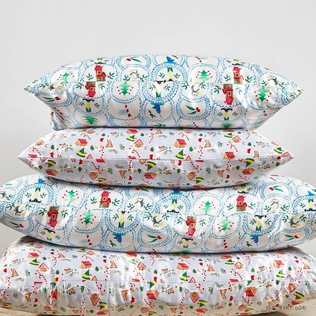 image:imageLisa Frank x Kitsch Satin Pillowcase with Zipper for Hair amp Skin Softer Than Silk Pillow Cases Smooth Cooling Satin Pillow Case WrinkleFree King Size Satin Pillow Case 19x36 Rainbow LeopardElf North Pole
