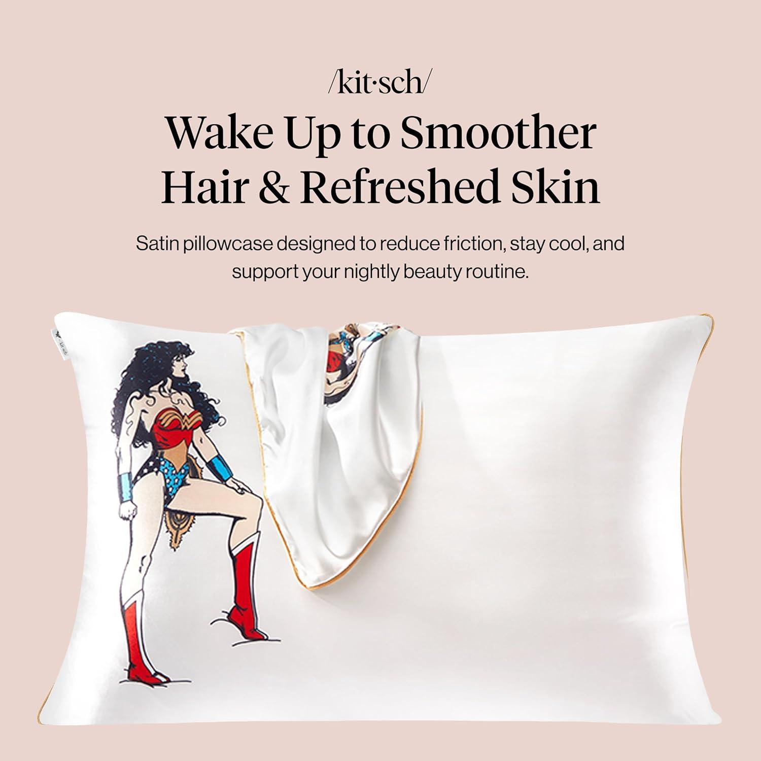 image:imageLisa Frank x Kitsch Satin Pillowcase with Zipper for Hair amp Skin Softer Than Silk Pillow Cases Smooth Cooling Satin Pillow Case WrinkleFree King Size Satin Pillow Case 19x36 Rainbow LeopardWonder Woman Believe in Wonder
