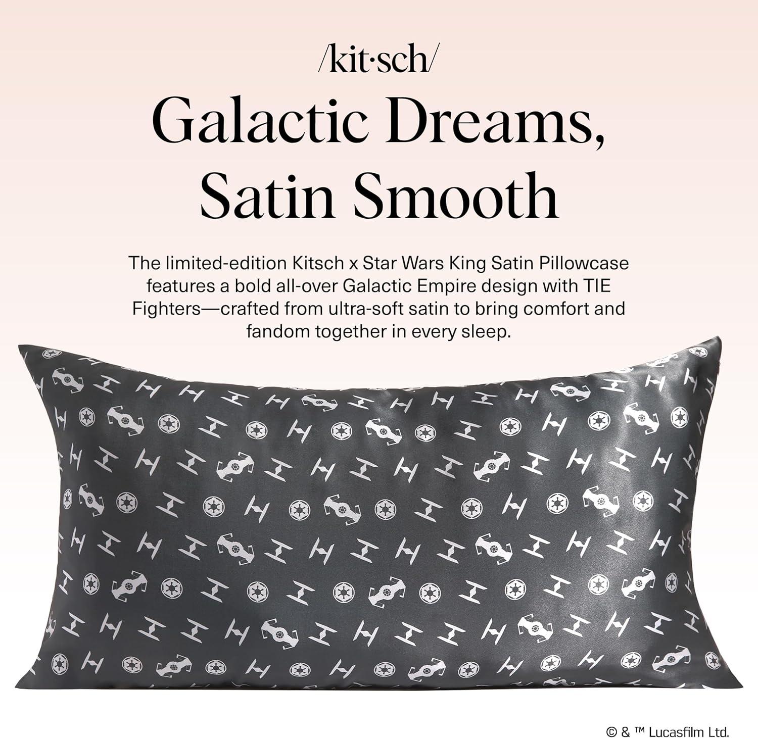 image:imageLisa Frank x Kitsch Satin Pillowcase with Zipper for Hair amp Skin Softer Than Silk Pillow Cases Smooth Cooling Satin Pillow Case WrinkleFree King Size Satin Pillow Case 19x36 Rainbow LeopardGalactic Empire