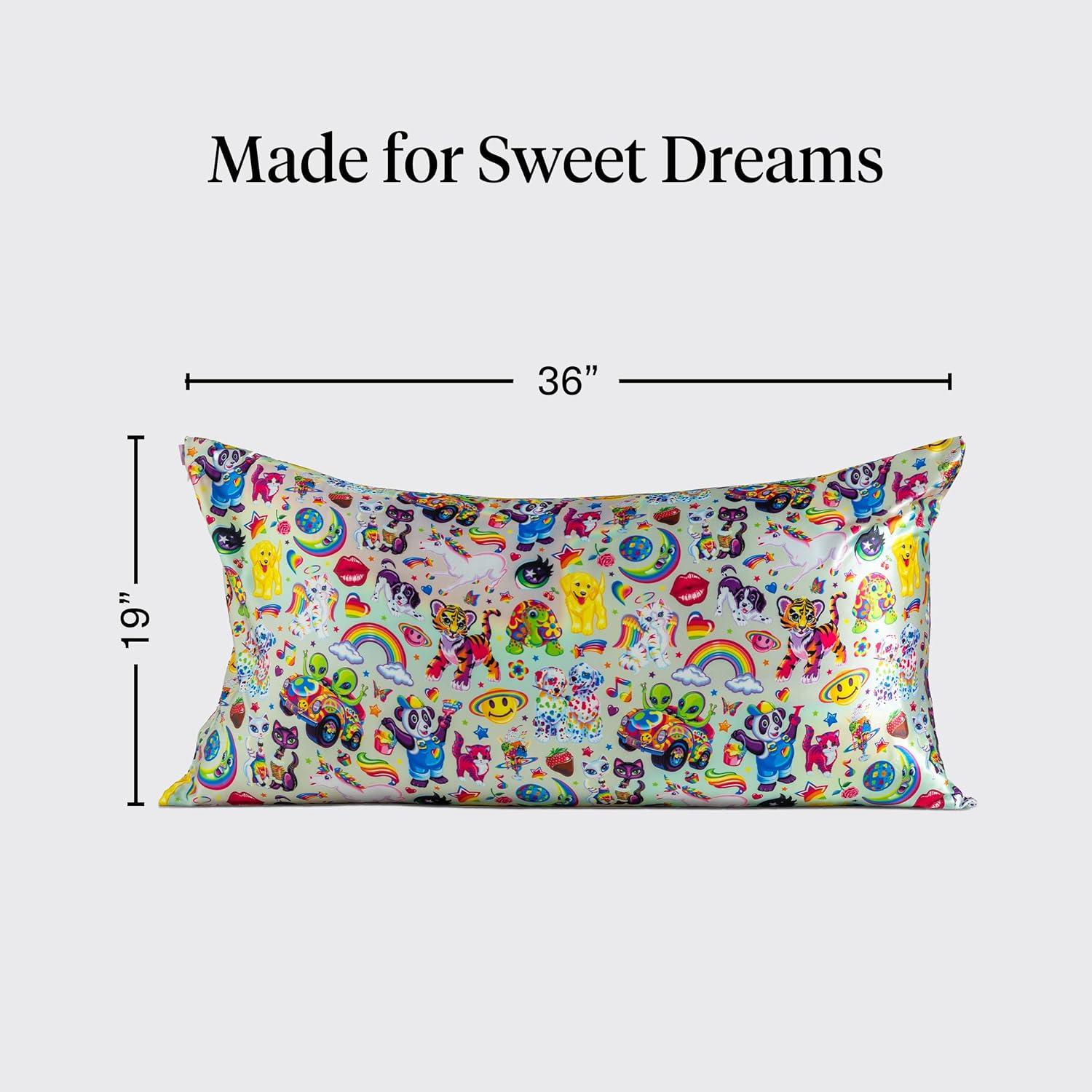image:imageLisa Frank x Kitsch Satin Pillowcase with Zipper for Hair amp Skin Softer Than Silk Pillow Cases Smooth Cooling Satin Pillow Case WrinkleFree King Size Satin Pillow Case 19x36 Rainbow LeopardLisa Frank
