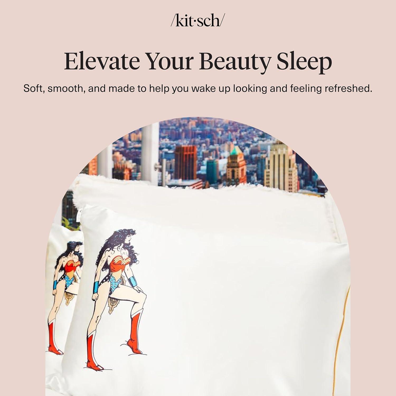 image:imageLisa Frank x Kitsch Satin Pillowcase with Zipper for Hair amp Skin Softer Than Silk Pillow Cases Smooth Cooling Satin Pillow Case WrinkleFree King Size Satin Pillow Case 19x36 Rainbow LeopardWonder Woman Believe in Wonder