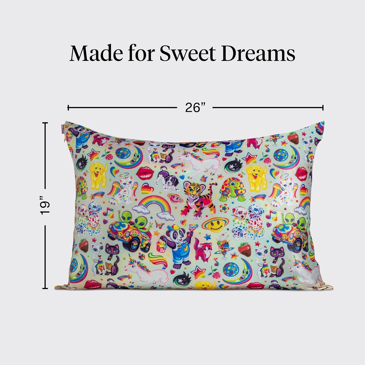 image:imageLisa Frank x Kitsch Satin Pillowcase with Zipper for Hair amp Skin Softer Than Silk Pillow Cases Smooth Cooling Satin Pillow Case WrinkleFree King Size Satin Pillow Case 19x36 Rainbow LeopardLisa Frank