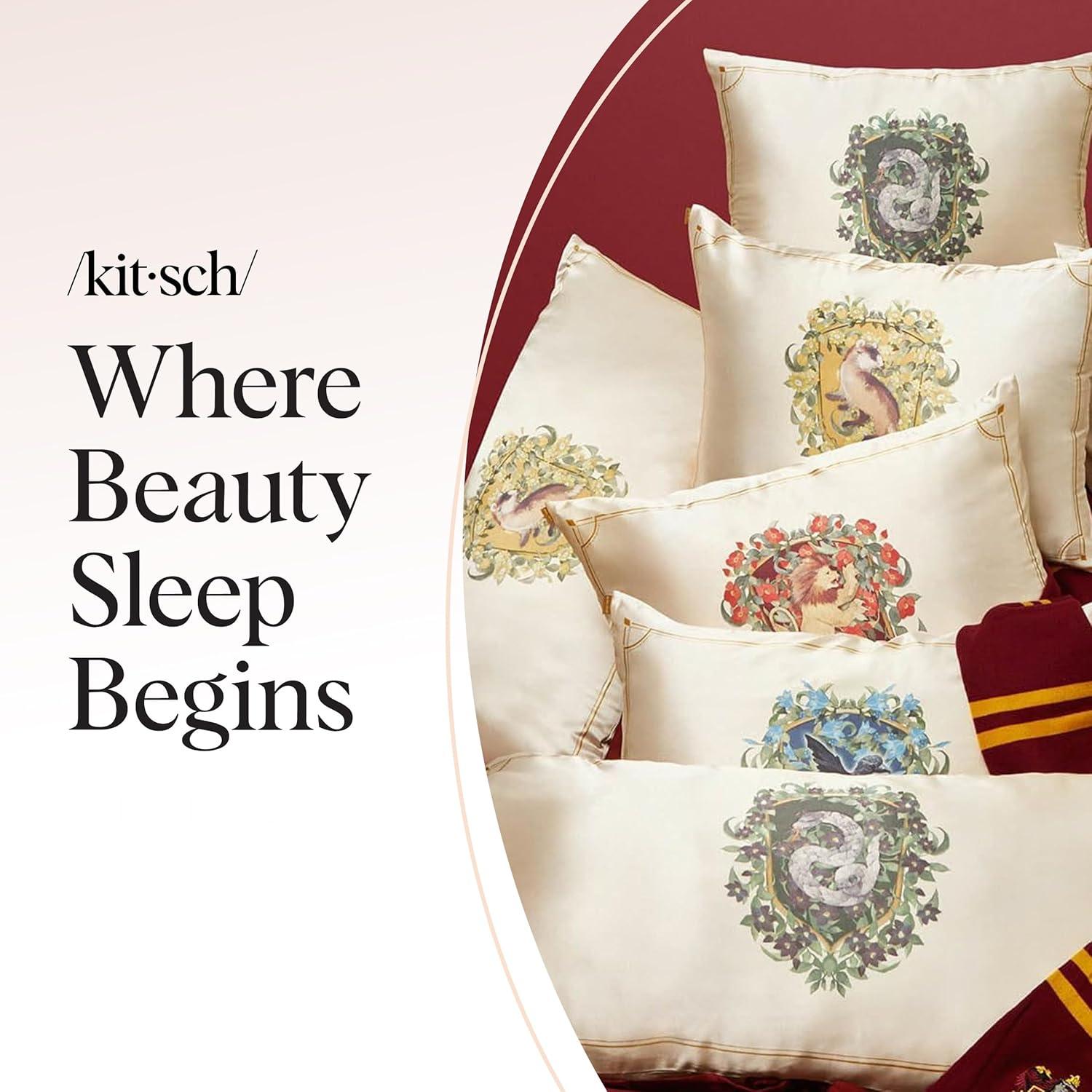 image:imageLisa Frank x Kitsch Satin Pillowcase with Zipper for Hair amp Skin Softer Than Silk Pillow Cases Smooth Cooling Satin Pillow Case WrinkleFree King Size Satin Pillow Case 19x36 Rainbow LeopardHarry Potter Gryffindor
