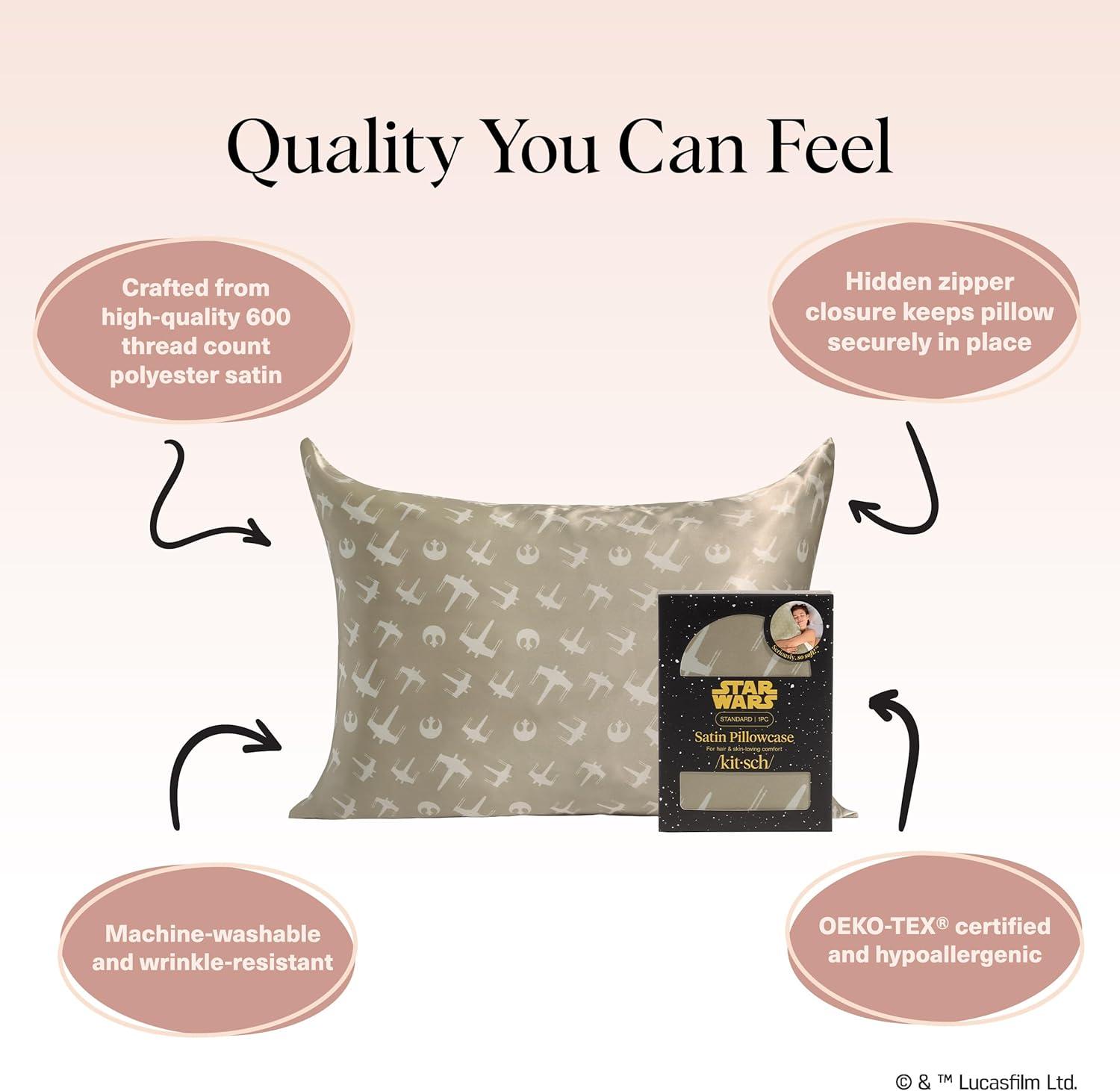 image:imageLisa Frank x Kitsch Satin Pillowcase with Zipper for Hair amp Skin Softer Than Silk Pillow Cases Smooth Cooling Satin Pillow Case WrinkleFree King Size Satin Pillow Case 19x36 Rainbow LeopardRebel Alliance