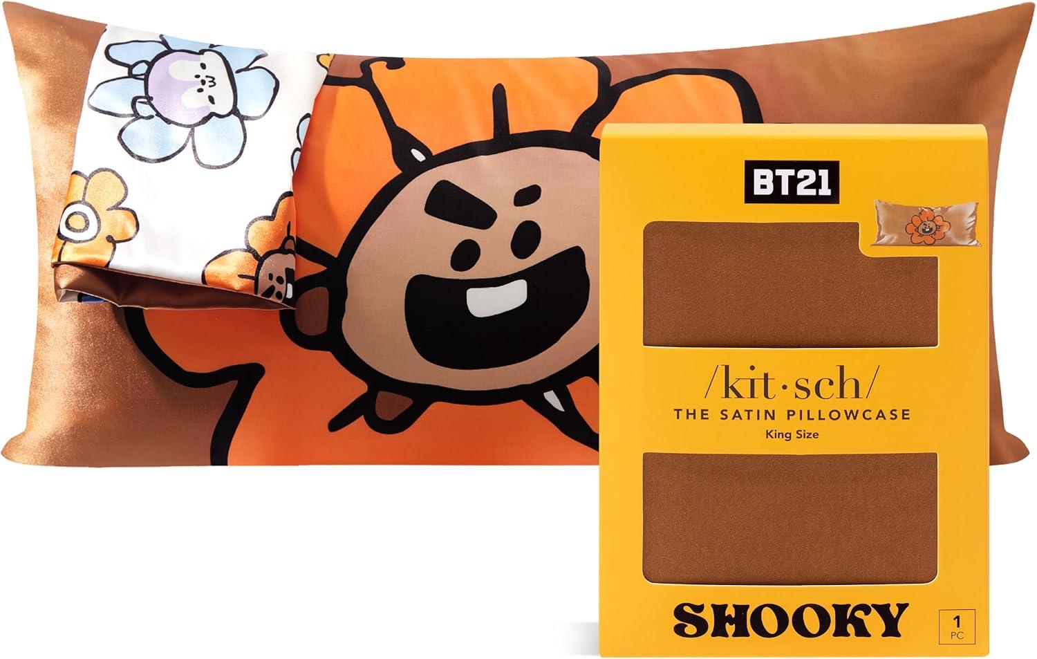image:imageLisa Frank x Kitsch Satin Pillowcase with Zipper for Hair amp Skin Softer Than Silk Pillow Cases Smooth Cooling Satin Pillow Case WrinkleFree King Size Satin Pillow Case 19x36 Rainbow LeopardBt21 Shooky