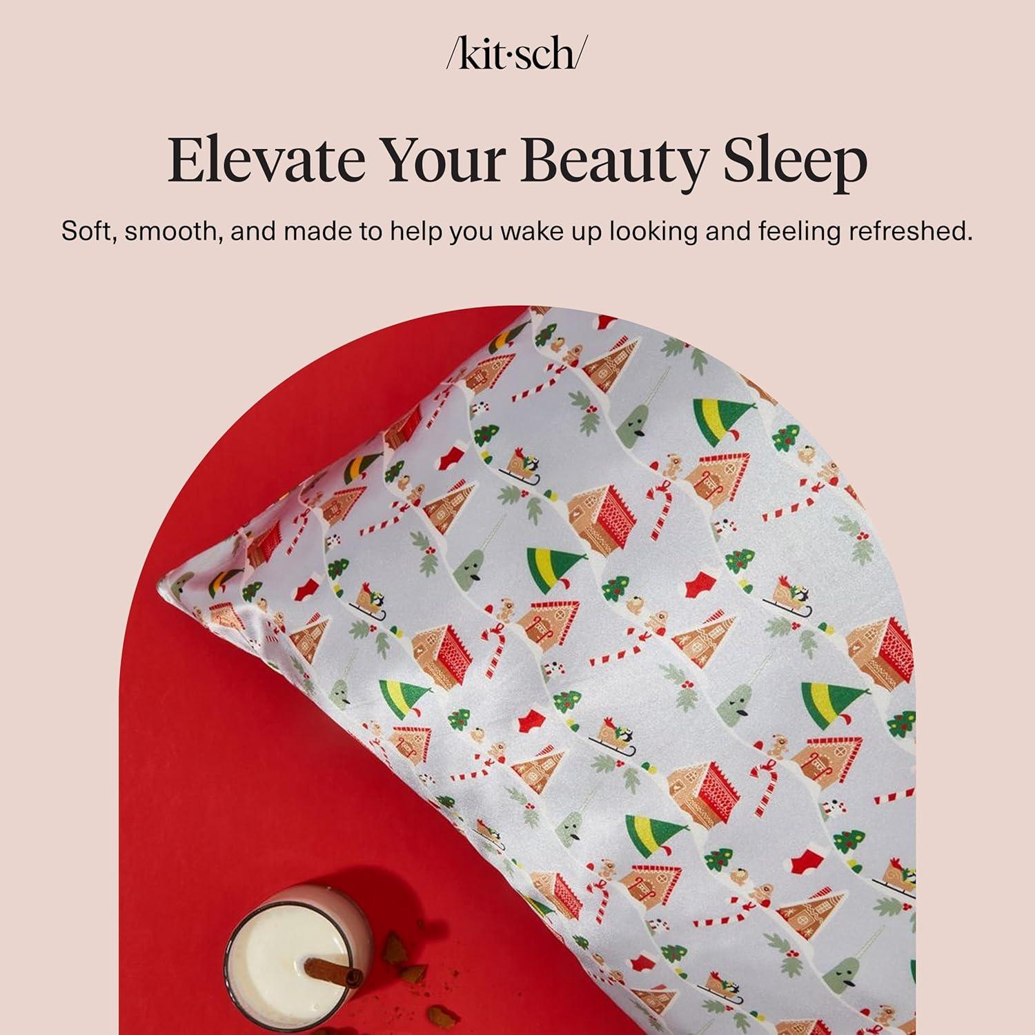 image:imageLisa Frank x Kitsch Satin Pillowcase with Zipper for Hair amp Skin Softer Than Silk Pillow Cases Smooth Cooling Satin Pillow Case WrinkleFree King Size Satin Pillow Case 19x36 Rainbow LeopardElf Periwinkle Christmas