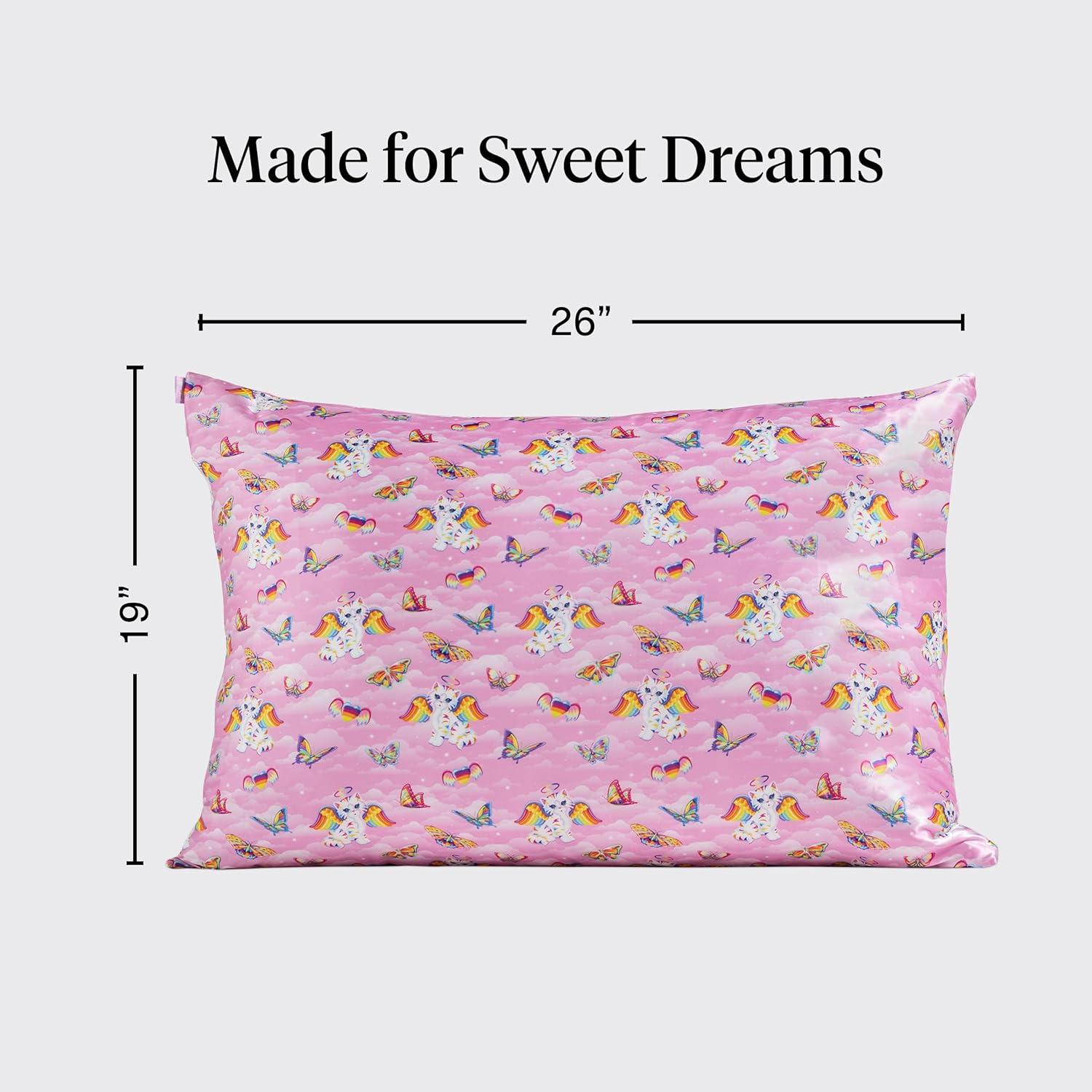 image:imageLisa Frank x Kitsch Satin Pillowcase with Zipper for Hair amp Skin Softer Than Silk Pillow Cases Smooth Cooling Satin Pillow Case WrinkleFree King Size Satin Pillow Case 19x36 Rainbow LeopardAngel Kitty