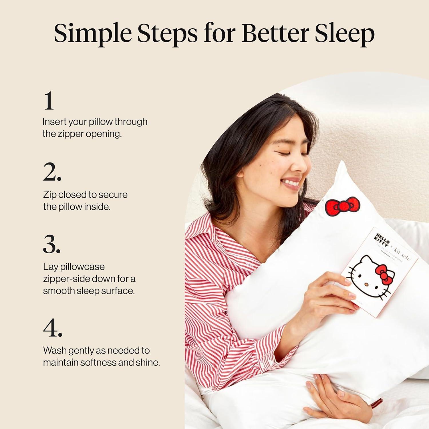 image:imageLisa Frank x Kitsch Satin Pillowcase with Zipper for Hair amp Skin Softer Than Silk Pillow Cases Smooth Cooling Satin Pillow Case WrinkleFree King Size Satin Pillow Case 19x36 Rainbow LeopardHello Kitty Ivory