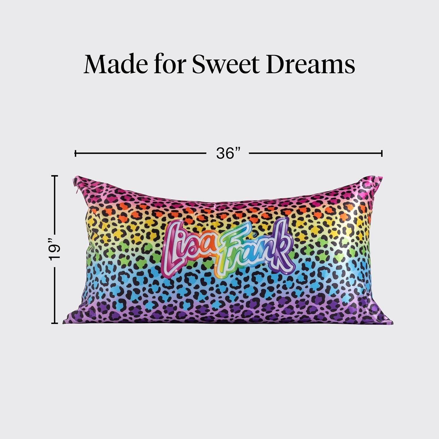 image:imageLisa Frank x Kitsch Satin Pillowcase with Zipper for Hair amp Skin Softer Than Silk Pillow Cases Smooth Cooling Satin Pillow Case WrinkleFree King Size Satin Pillow Case 19x36 Rainbow LeopardRainbow Leopard