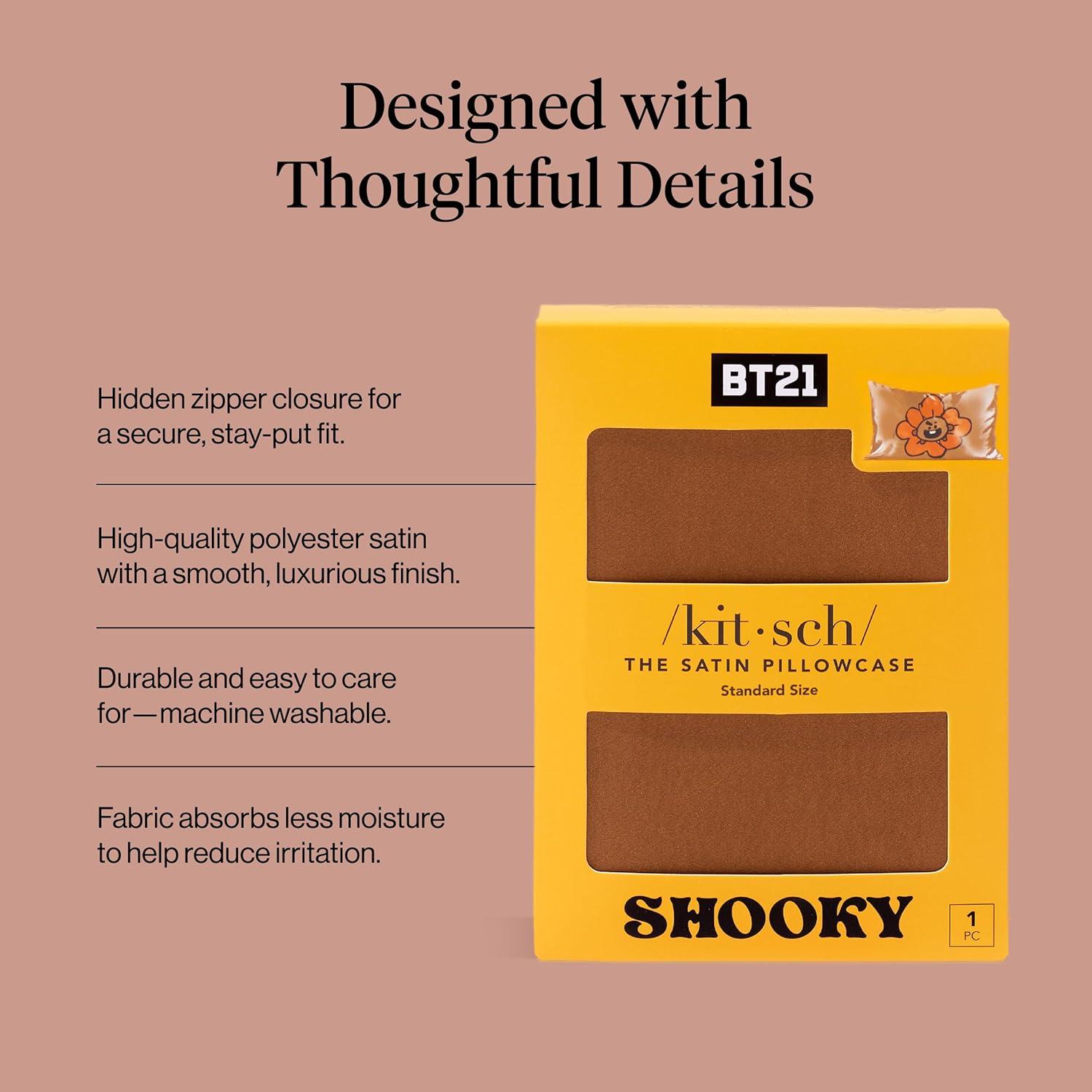 image:imageLisa Frank x Kitsch Satin Pillowcase with Zipper for Hair amp Skin Softer Than Silk Pillow Cases Smooth Cooling Satin Pillow Case WrinkleFree King Size Satin Pillow Case 19x36 Rainbow LeopardBt21 Shooky