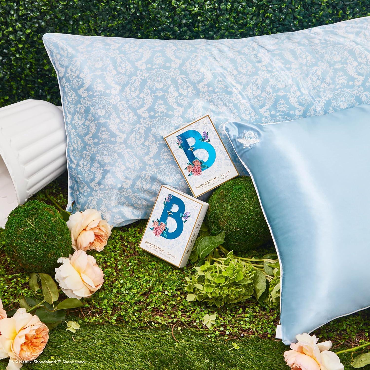 image:imageLisa Frank x Kitsch Satin Pillowcase with Zipper for Hair amp Skin Softer Than Silk Pillow Cases Smooth Cooling Satin Pillow Case WrinkleFree King Size Satin Pillow Case 19x36 Rainbow LeopardBridgerton Toile De Blue
