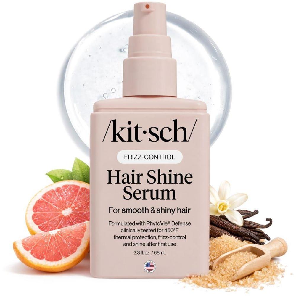 image:imageKitsch Frizz Control Hair Serum Lightweight Anti Frizz Serum for Curly Hair with Heat Protection Adds Glossy Shine Smooths Flyaways amp Safe for Color Treated Hair 23oz