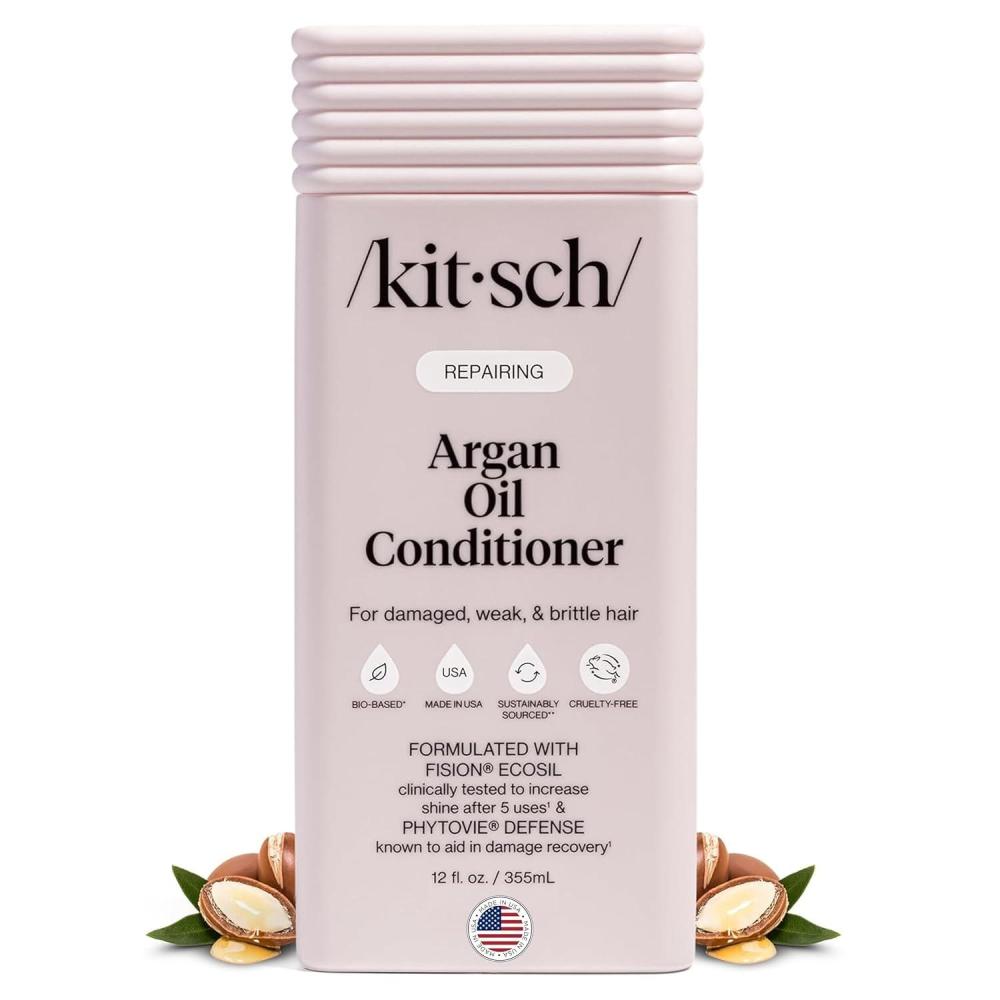 image:imageKitsch Repairing Argan Oil Liquid Conditioner for Women amp Men Argan Oil for Hair For Shine Smoothness amp Damage Recovery Hair Repair Clean ColorSafe Hair Care Made in USA 123 oz