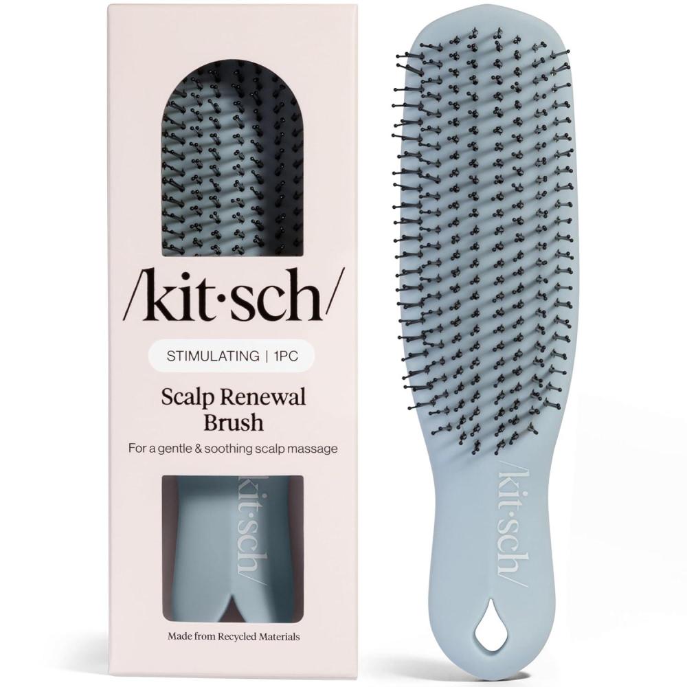 image:imageKitsch Scalp Renewal Brush  Exfoliating amp Scalp Massager for Hair Growth Gentle Head Massage Brush to Remove Buildup Boost Circulation amp Relaxing Head Scrubber for Washing Hair  Haze Blue