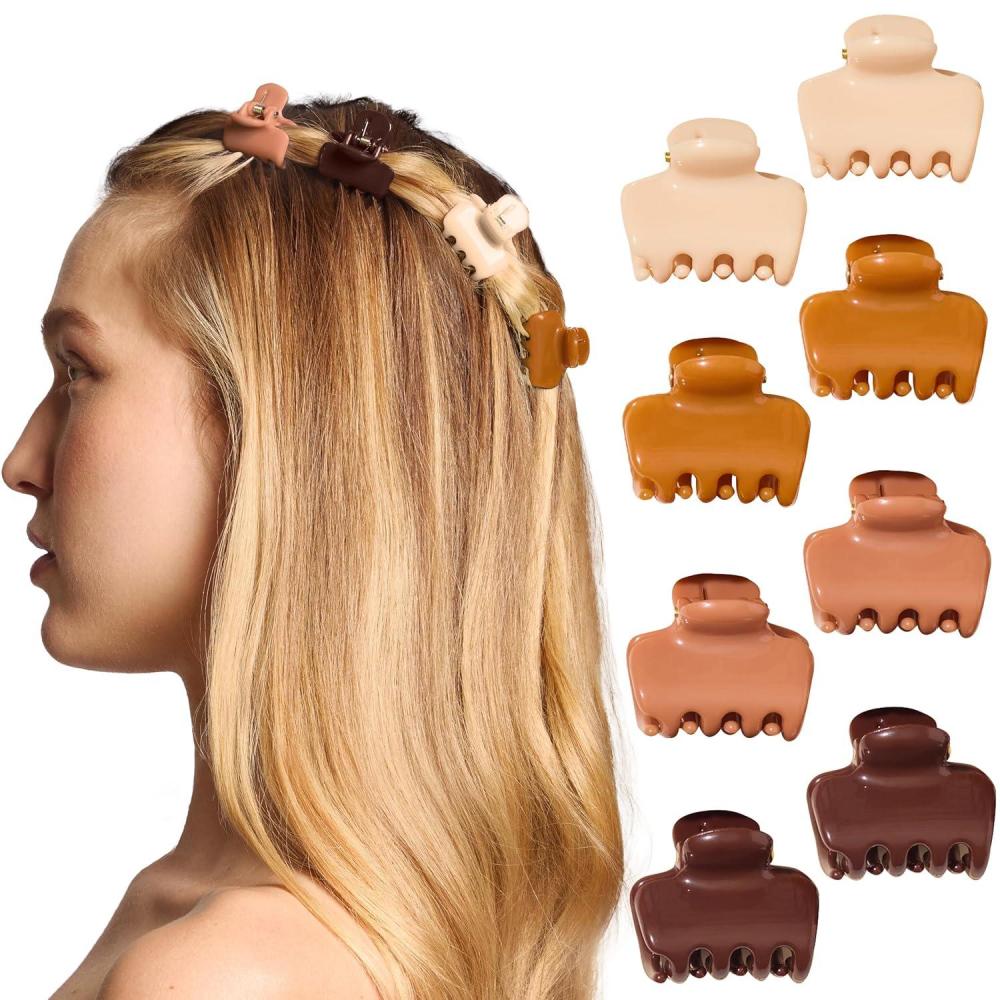 image:imageKitsch Small Hair Clips for Women Stays In Place Without Pulling or Snagging Durable Plastic Sturdy Small Claw Clips Ideal Gifts for Women Black amp Tortoise 6 PcsSedona