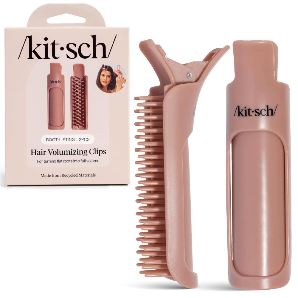 image:imageKitsch Volumizing Hair Clips For Styling for Women  Hair Rollers for Women amp Volumed Curls Volumizing Hair Products Hair Roller Clips for Effortless and FrizzFree Curls That Last  2pc Terracotta