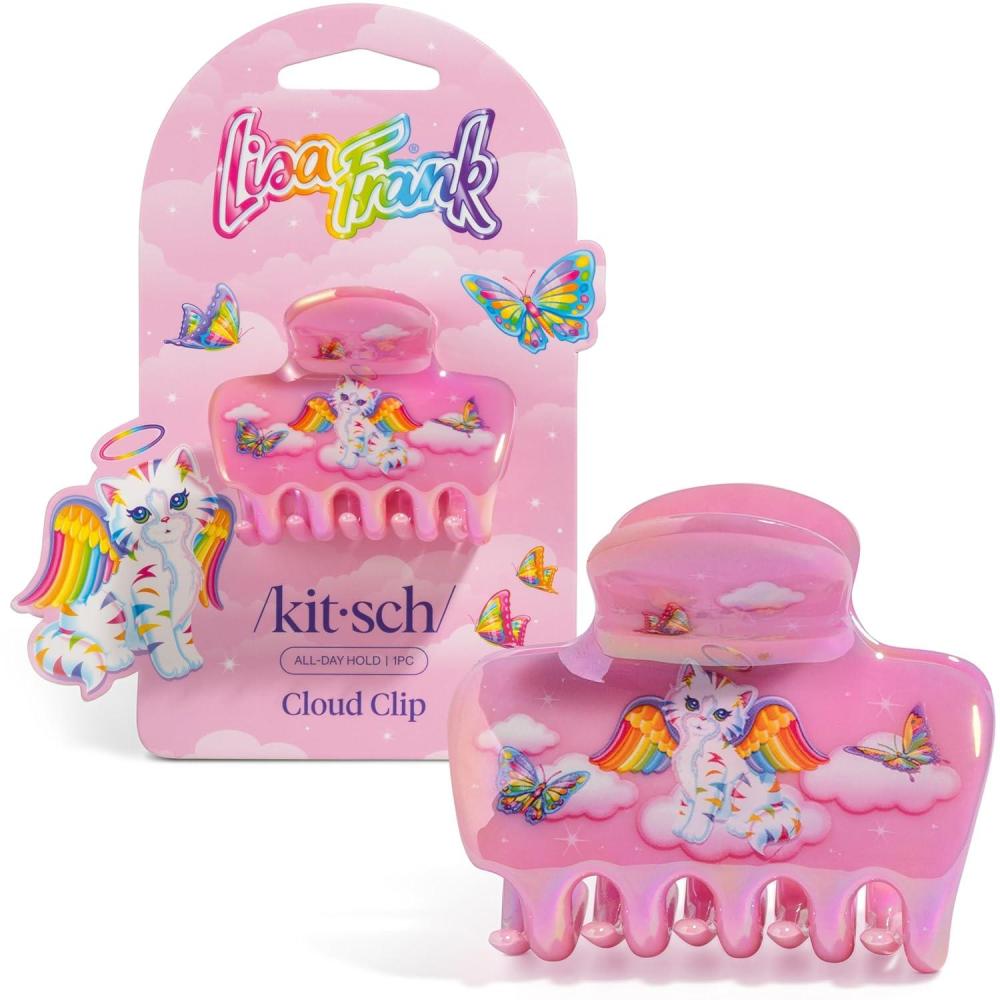 image:imageKitsch x Hello Kitty Medium Hair Clips for Women Strong Hold Claw Clips for Thick or Thin Hair Recycled Plastic NonSlip Durable Ideal Gifts For Women White with Red BowsAngel Kitty