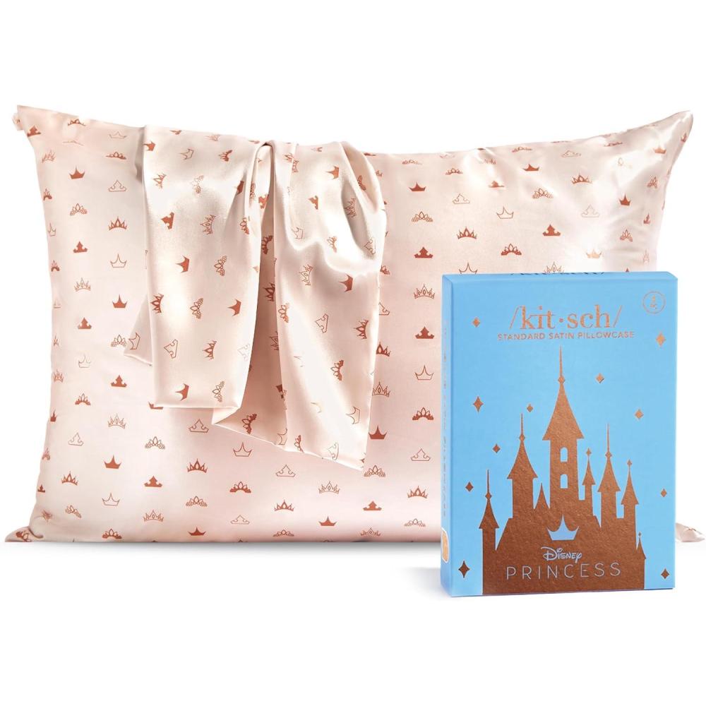 image:imageLisa Frank x Kitsch Satin Pillowcase with Zipper for Hair amp Skin Softer Than Silk Pillow Cases Smooth Cooling Satin Pillow Case WrinkleFree King Size Satin Pillow Case 19x36 Rainbow LeopardDisney Desert Crown