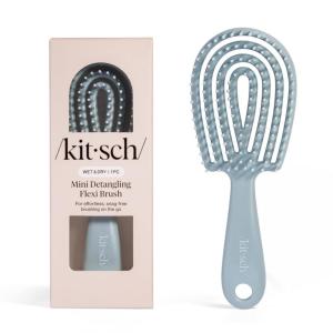 Kitsch Mini Detangling Flexi Hairbrush – Flexible Curly Hair Brush for Women, Men & Kids | Detangler Brush with Bendable Frame and Ultra-Smooth Bristles for Wet or Dry Strands – Haze Blue