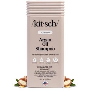 Kitsch Repairing Argan Oil Shampoo for Men & Women w/Terabond™ – Argan Oil for Hair, Repairs & Renews Damaged, Weak, & Brittle Hair – Silicone, Paraben & Sulfate Free Shampoo for Hair Care – 12.3 oz