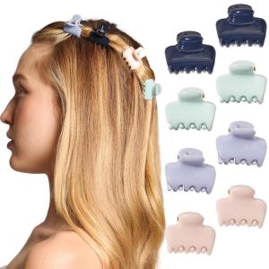 Kitsch Small Hair Clips for Women – Stays In Place Without Pulling or Snagging | Durable Plastic, Sturdy Small Claw Clips | Ideal Gifts for Women – Black & Tortoise, 6 Pcs(Garden Bouquet)