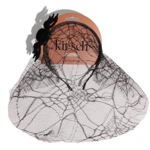 Kitsch Veil Headband – Black Headband with Statement Spiderweb Veil – Fashion Hair Accessories for Women – Halloween Costume, Parties, Witchy Nights & Spooky-Chic Outfits | Ideal Gifts for Women(Spiderweb)