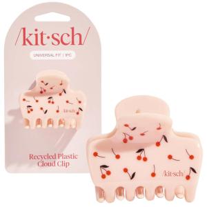 Kitsch x Hello Kitty Medium Hair Clips for Women – Strong Hold Claw Clips for Thick or Thin Hair – Recycled Plastic, Non-Slip, Durable | Ideal Gifts For Women – White with Red Bows(Cherry Print)