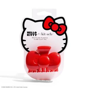 Kitsch x Hello Kitty Medium Hair Clips for Women – Strong Hold Claw Clips for Thick or Thin Hair – Recycled Plastic, Non-Slip, Durable | Ideal Gifts For Women – White with Red Bows(Red Kitty Bow Shape)