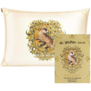 Lisa Frank x Kitsch Satin Pillowcase with Zipper for Hair & Skin – Softer Than Silk Pillow Cases, Smooth Cooling Satin Pillow Case, Wrinkle-Free, King Size Satin Pillow Case (19×36) – Rainbow Leopard(Harry Potter – Hufflepuff)