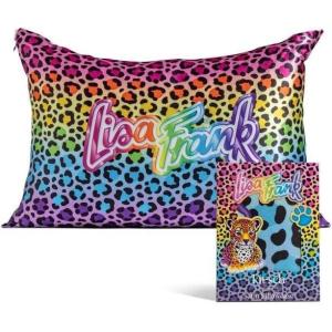 Lisa Frank x Kitsch Satin Pillowcase with Zipper for Hair & Skin – Softer Than Silk Pillow Cases, Smooth Cooling Satin Pillow Case, Wrinkle-Free, King Size Satin Pillow Case (19×36) – Rainbow Leopard(Rainbow Leopard)