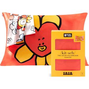 Lisa Frank x Kitsch Satin Pillowcase with Zipper for Hair & Skin – Softer Than Silk Pillow Cases, Smooth Cooling Satin Pillow Case, Wrinkle-Free, King Size Satin Pillow Case (19×36) – Rainbow Leopard(Bt21 – Tata)