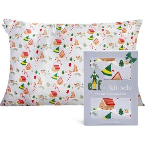 Lisa Frank x Kitsch Satin Pillowcase with Zipper for Hair & Skin – Softer Than Silk Pillow Cases, Smooth Cooling Satin Pillow Case, Wrinkle-Free, King Size Satin Pillow Case (19×36) – Rainbow Leopard(Elf – Periwinkle Christmas)