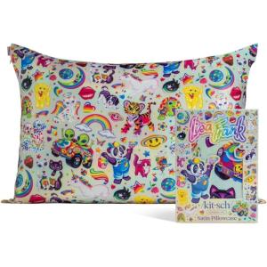 Lisa Frank x Kitsch Satin Pillowcase with Zipper for Hair & Skin – Softer Than Silk Pillow Cases, Smooth Cooling Satin Pillow Case, Wrinkle-Free, King Size Satin Pillow Case (19×36) – Rainbow Leopard(Lisa Frank)