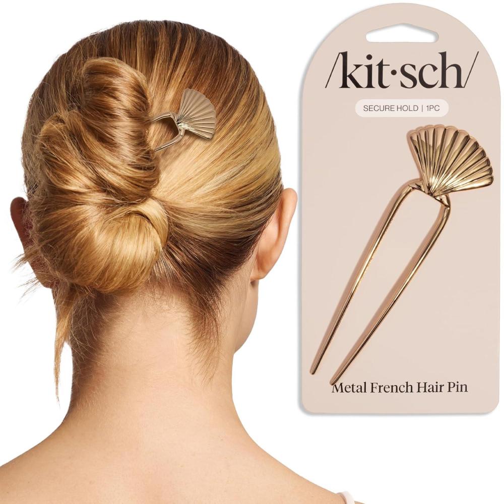 image:imageKitsch French Hair Pins for Women Elegant amp Durable Metal French Pin for Updos Chignon Buns amp Twist Hairstyles Secure Hold All Day Comfortable Fit Ideal Gifts for Women Clam Shell 1pcClam Shell
