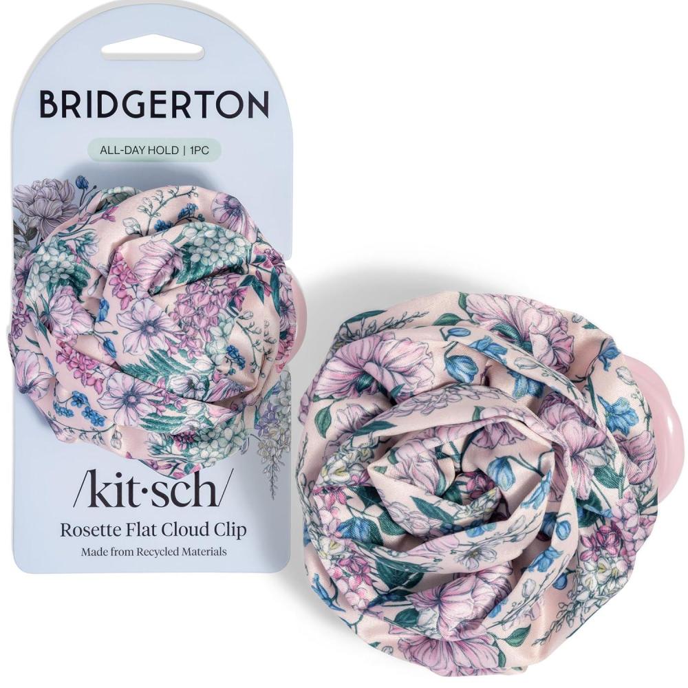 image:imageKitsch Medium Satin Rosette Flat Claw Clips for Women  Stylish Flat Hair Clips Strong Hold for Thick amp Fine Hair  NonSlip for Secure Comfortable AllDay Wear Wisteria MediumWisteria